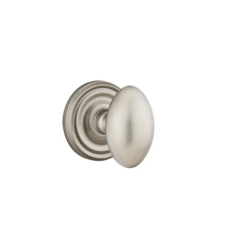 Emtek Egg Knob 2-3/8 in Backset Privacy With Regular Rose for 1-1/4 in to 2 in Door Pewter Finish 8200EUS15A